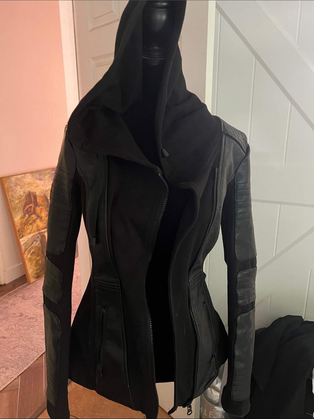 blanc noir Black Jacket with Contrast Interior